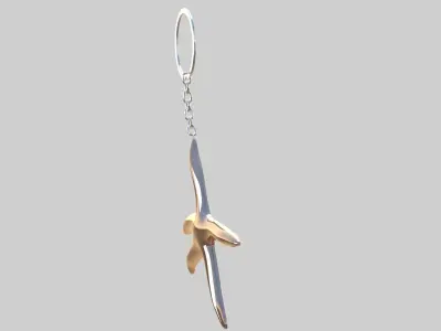 starfish keychain copper 3D model