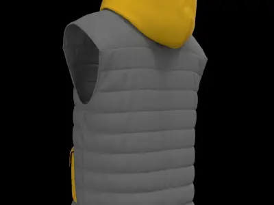 Unisex puffer vest 3D model