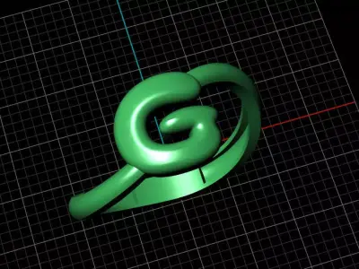 G alphabet bypass shell hallow ring 3D print model