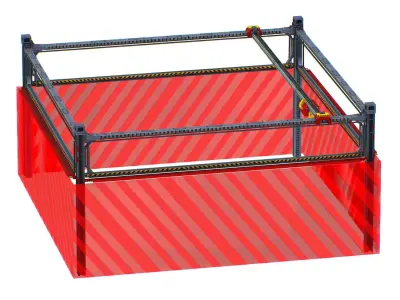 isometrical scaffolding 3x3 section Low-poly 3D model