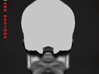 Skull version 1 Bas relief for cnc 3D print model