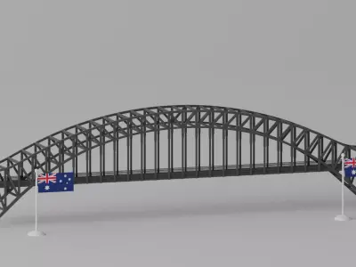 Sydney Harbour Bridge Australia Low-poly 3D model