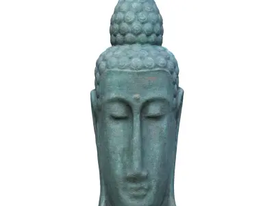 Garden sculpture Meditating Buddha Head 3D model