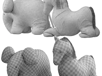 Soft plush toys 3D model