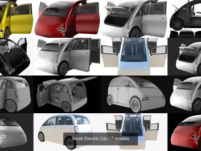 Small Electric Car 3D Model Pack
