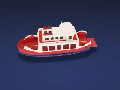Stylized Classic Ferry Boat ship - 3D Model 3D model