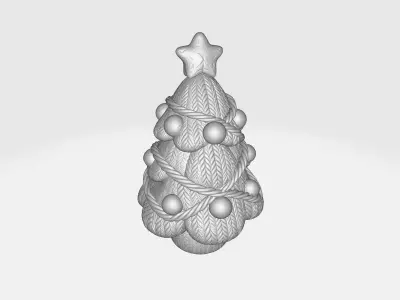 Christmas Tree Ornament Festive Miniature Holiday with Star 3D print model