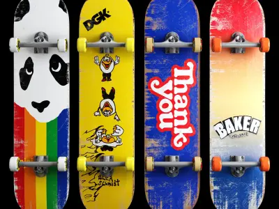 Skateboard set 003 3D model