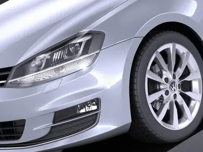 Vw Golf VII 3doors 2013 VRAY 3D model