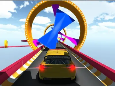 Car stunt track Low-poly 3D model