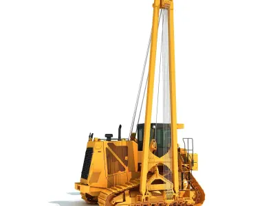 Pipelayer Bulldozer Machine 3D model