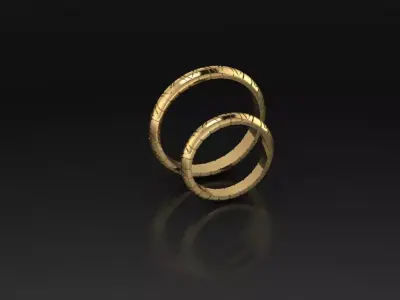 rhombuses wedding rings 3D print model