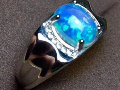 Opal men ring 3D print model