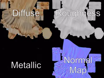 Anatomical Human Hand Model Pack Low-poly 3D model