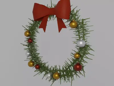 Christmas wreath Low-poly 3D model