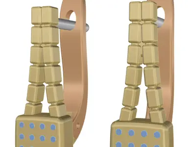 Fashion earrings 3d print model ready  3D print model