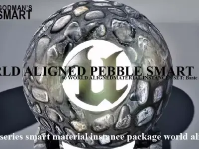 Pebble World Aligned Materials 3D model