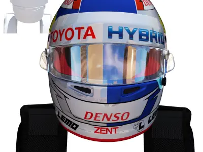 Buemi WEC helmet 2018 Low-poly 3D model