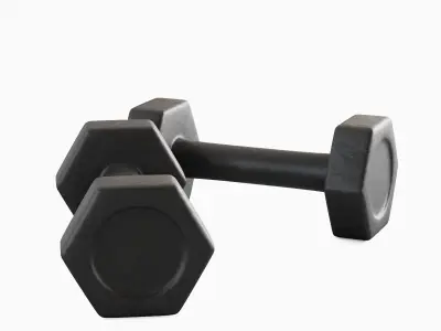 Small Rubber Dumbbell 01 3D model
