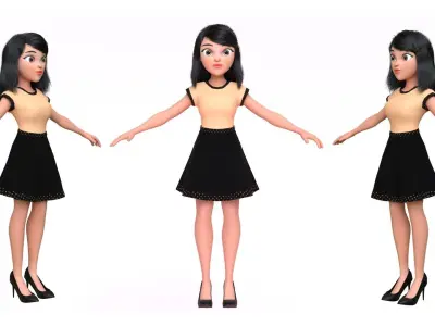 Nova Girl Cartoon Character 3D model