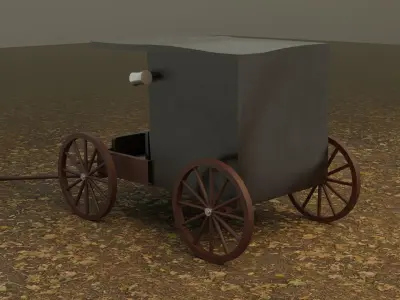 Horse Cart Low-poly 3D model