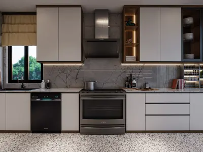 Kitchen Minimalist Design Blender - Fbx - Obj 3D model