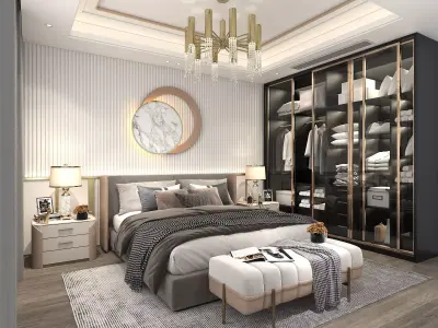 Modern Bedroom Scene 28 3D model