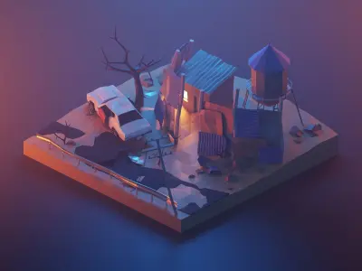 Cartoon Fallout 3D model