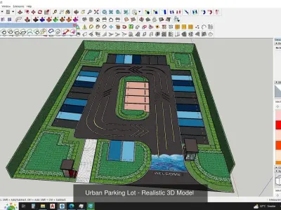 Parking Lot 3D model Collection 3D Model Pack