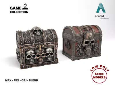 Mysterious Chests Low-poly 3D model