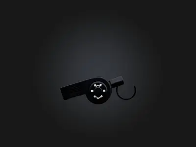 referee whistle Low-poly 3D model