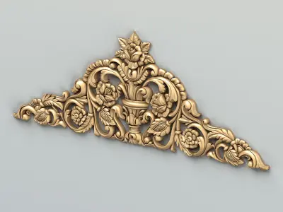 Carved decor horizontal 034 3D model