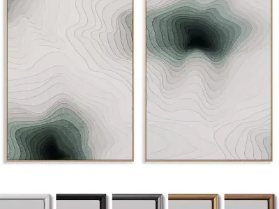 Abstract Painting Frame set 3D model 275