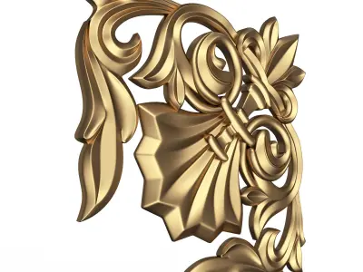 Corner Carved Plaster Molding Decoration 023 Low-poly 3D model