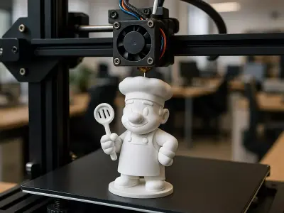 Cartoon Chef 3D Model 3D print model