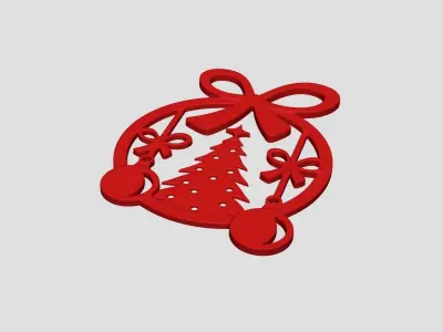 Christmas Garland Panel A03 - Door Wall Decoration 3D print model