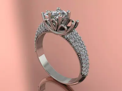 Elegant Diamond Ring Brand Gold 3D print model purchase
