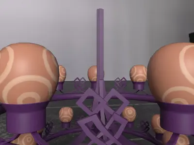 Chandelier and fanoos Ceiling Prop for Unreal Engine  Unity Low-poly 3D model