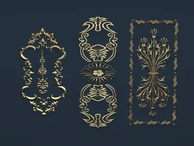 Collection carved decor  03  3D model 3D model