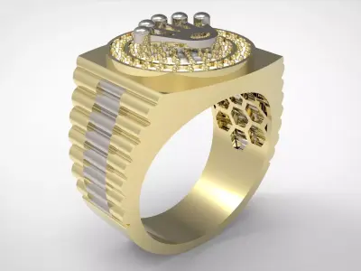 Luxury man Rolex design diamond ring model ror0005 3D print model