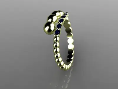 snake ball ring 3D print model
