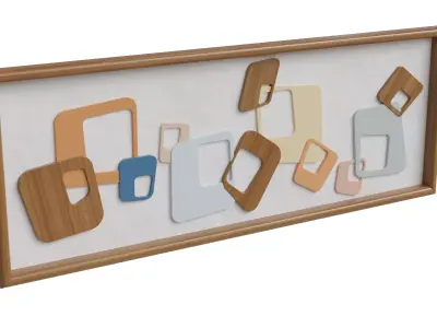 Geometric 3d Framed Wood Wall Decor 3D model