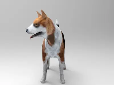 3D dog rigged  animated game ready low poly Low-poly 3D model