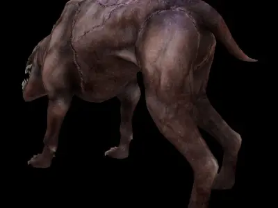 Infernal dog Low-poly 3D model