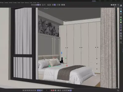 Modern Neutral Bedroom 3D model