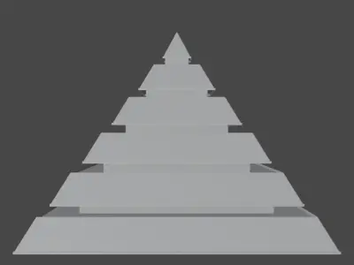 Pyramid with Squared Spike Low-poly 3D model