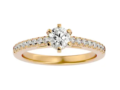Solitaire ring model 3D print model shop