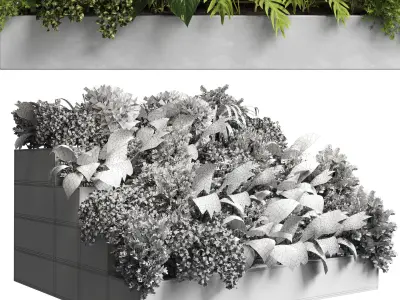 collection outdoor plant 22 - stairs concrete vase 3D model