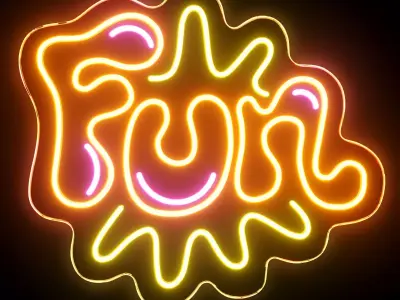 Fun Neon Sign 3D model