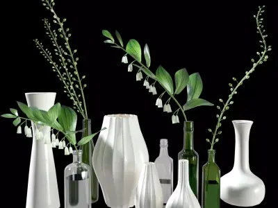 Scandinavian style decorative set 3D model